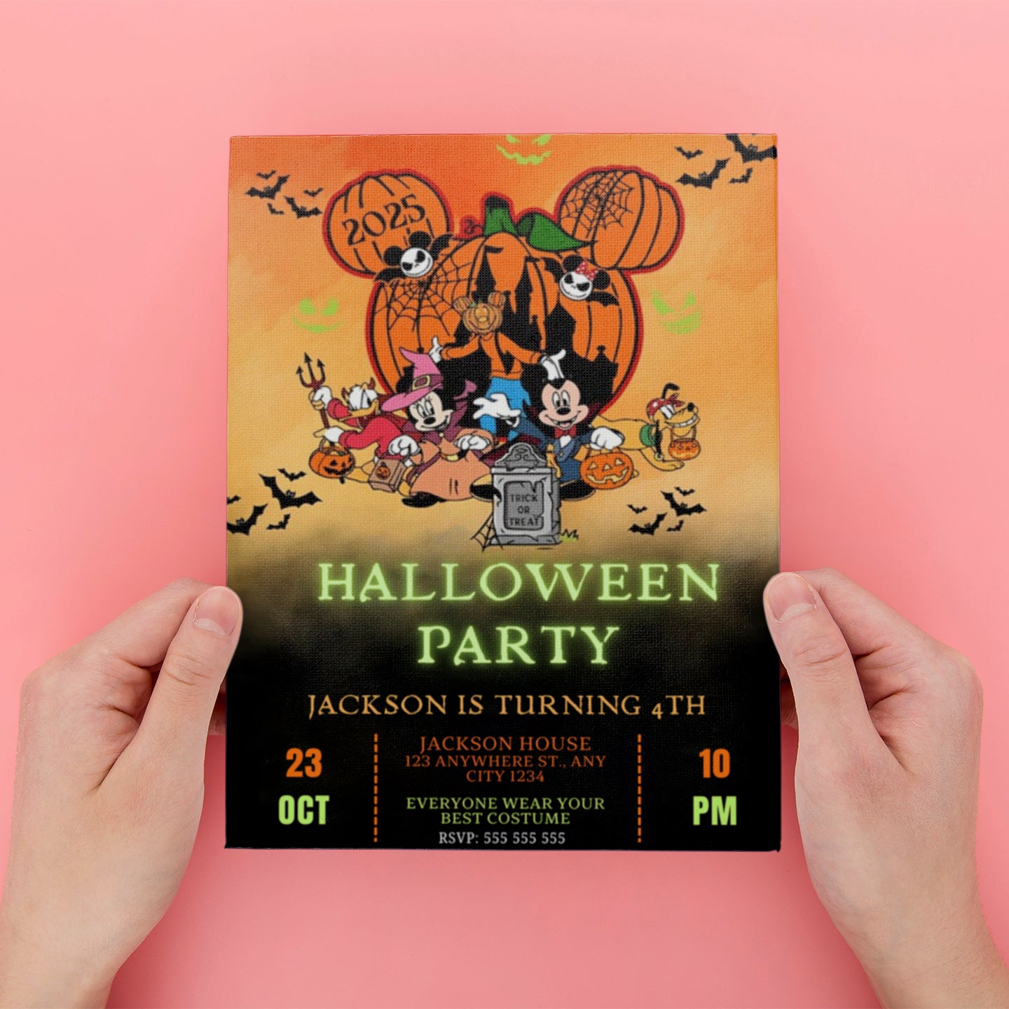 Digital Mickey Halloween Party invitation - CreativeRino