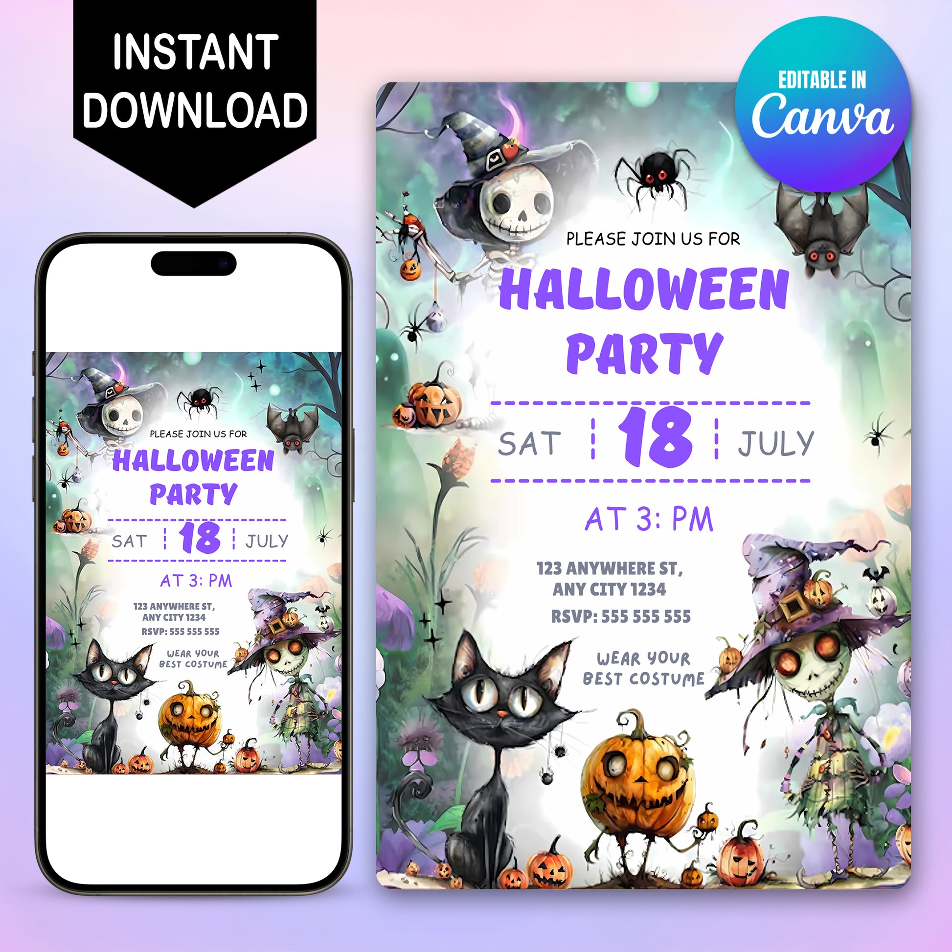 Whimsical Halloween Party Invitation - CreativeRino