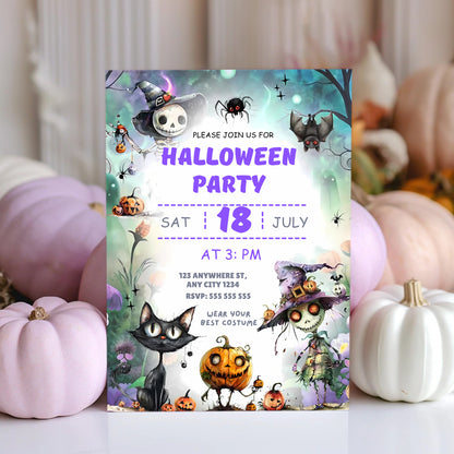Whimsical Halloween Party Invitation - CreativeRino