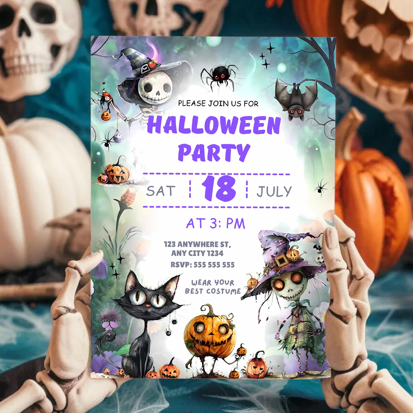 Whimsical Halloween Party Invitation - CreativeRino