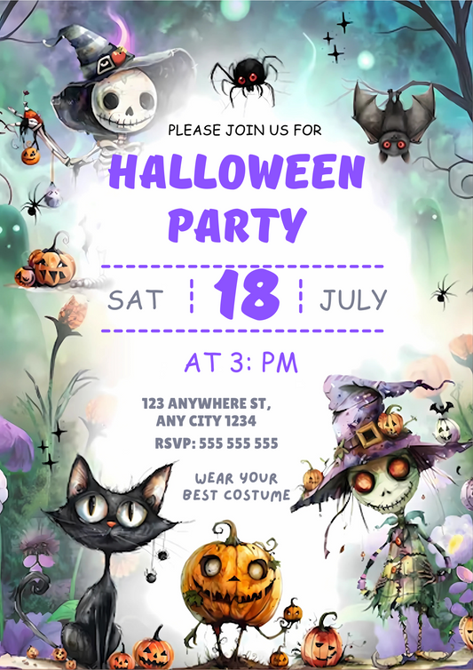 Whimsical Halloween Party Invitation - CreativeRino