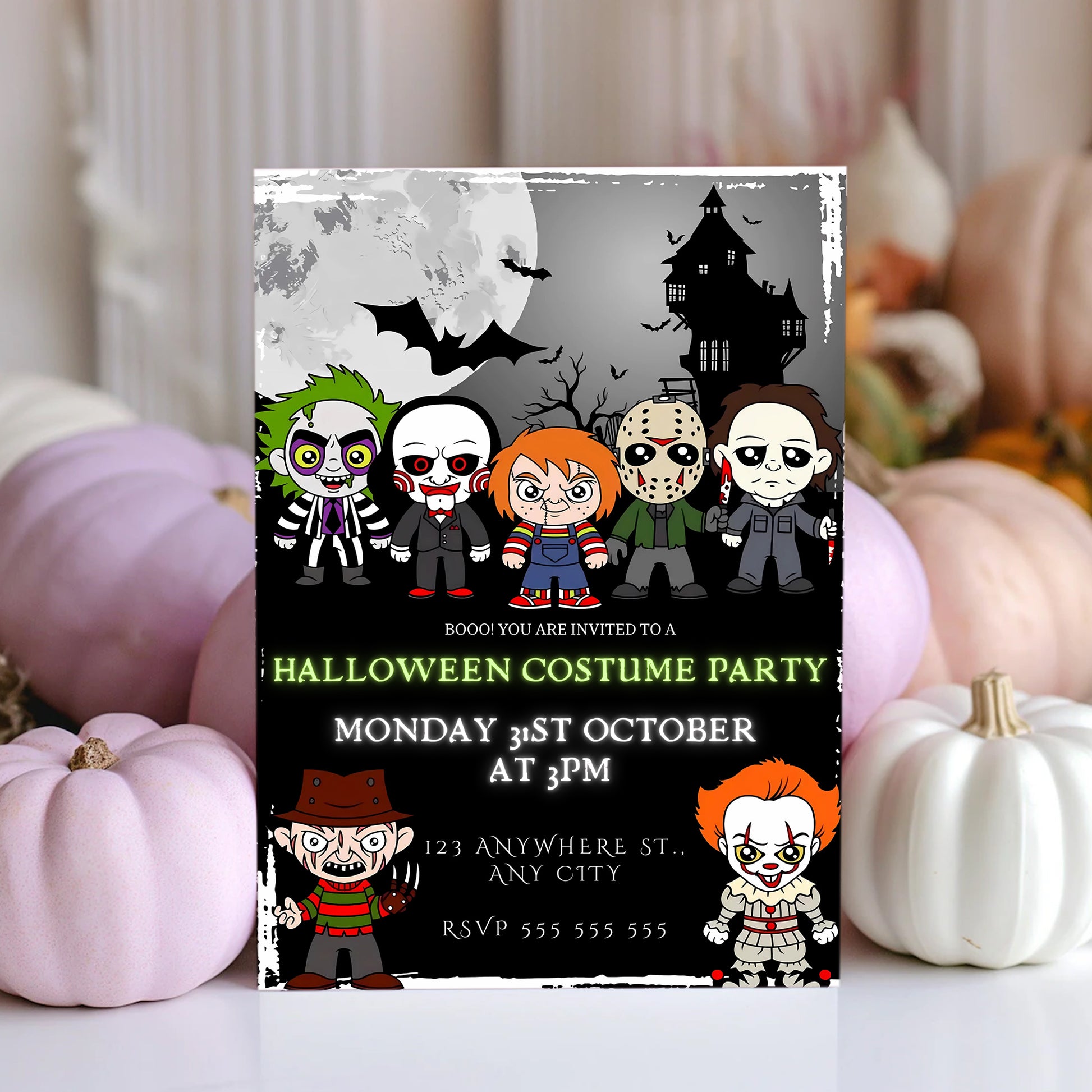 Clown Zombie Halloween Party Invitation - CreativeRino
