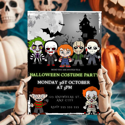 Clown Zombie Halloween Party Invitation - CreativeRino