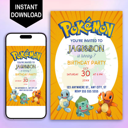 Pokemon Birthday Invitation Template - CreativeRino