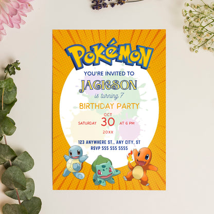 Pokemon Birthday Invitation Template - CreativeRino