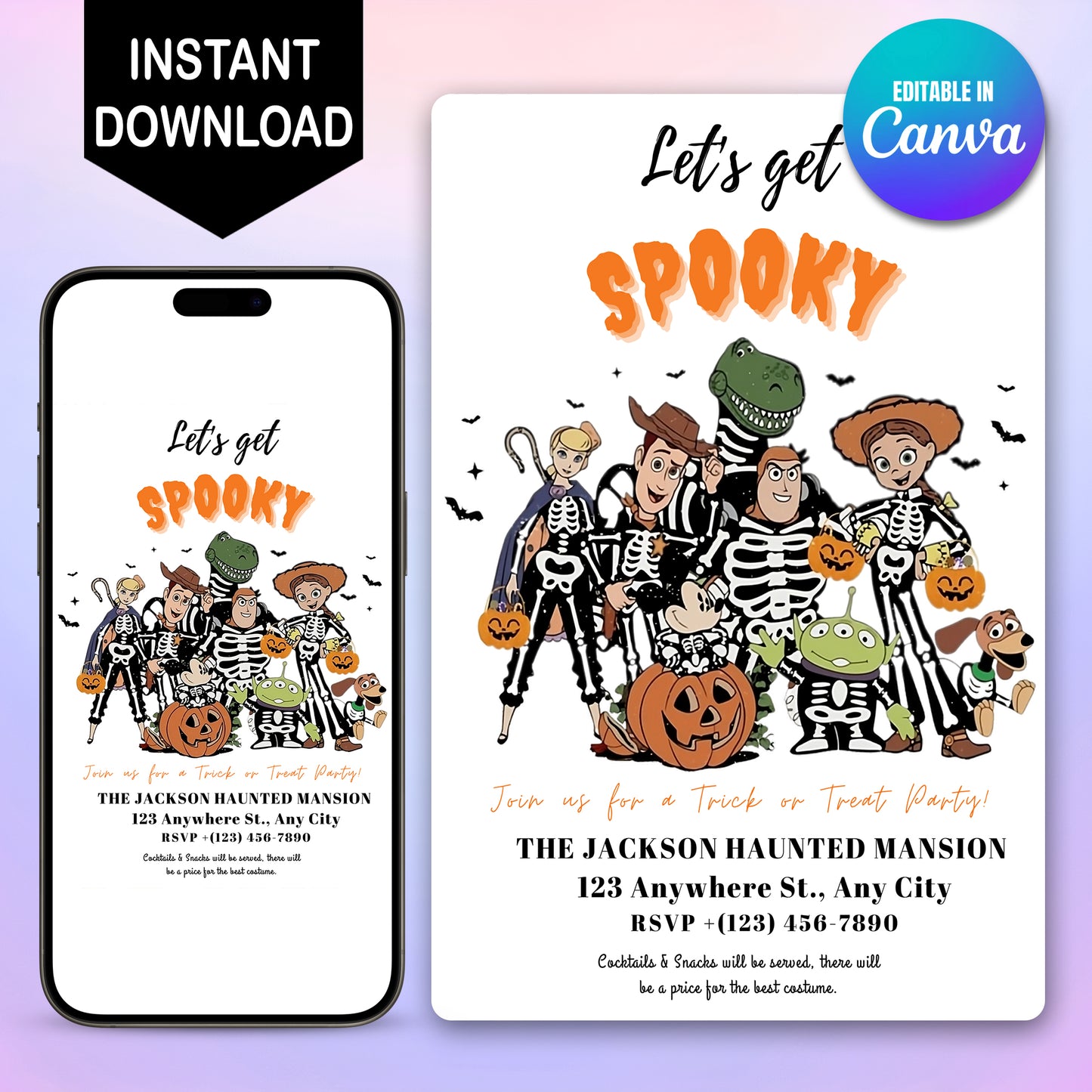 Toy Story Halloween Birthday Invitation Template - CreativeRino