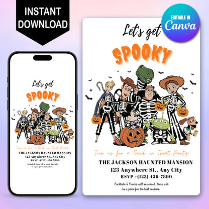 Toy Story Halloween Birthday Invitation Template - CreativeRino