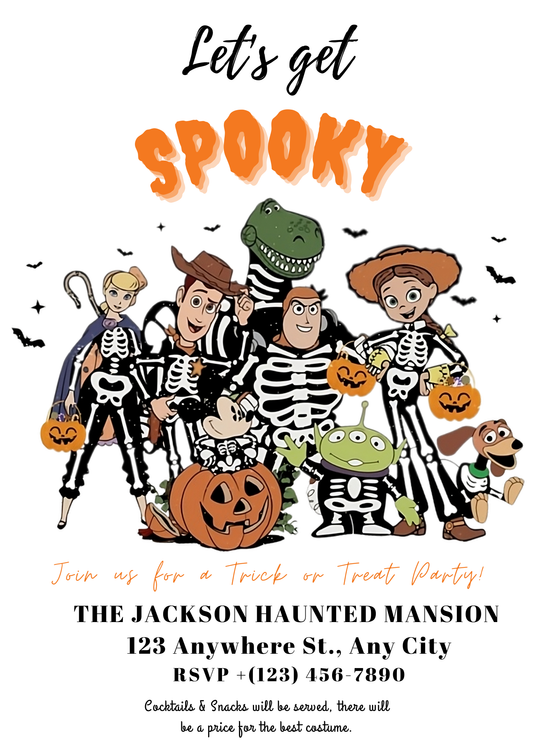 Toy Story Halloween Birthday Invitation Template - CreativeRino