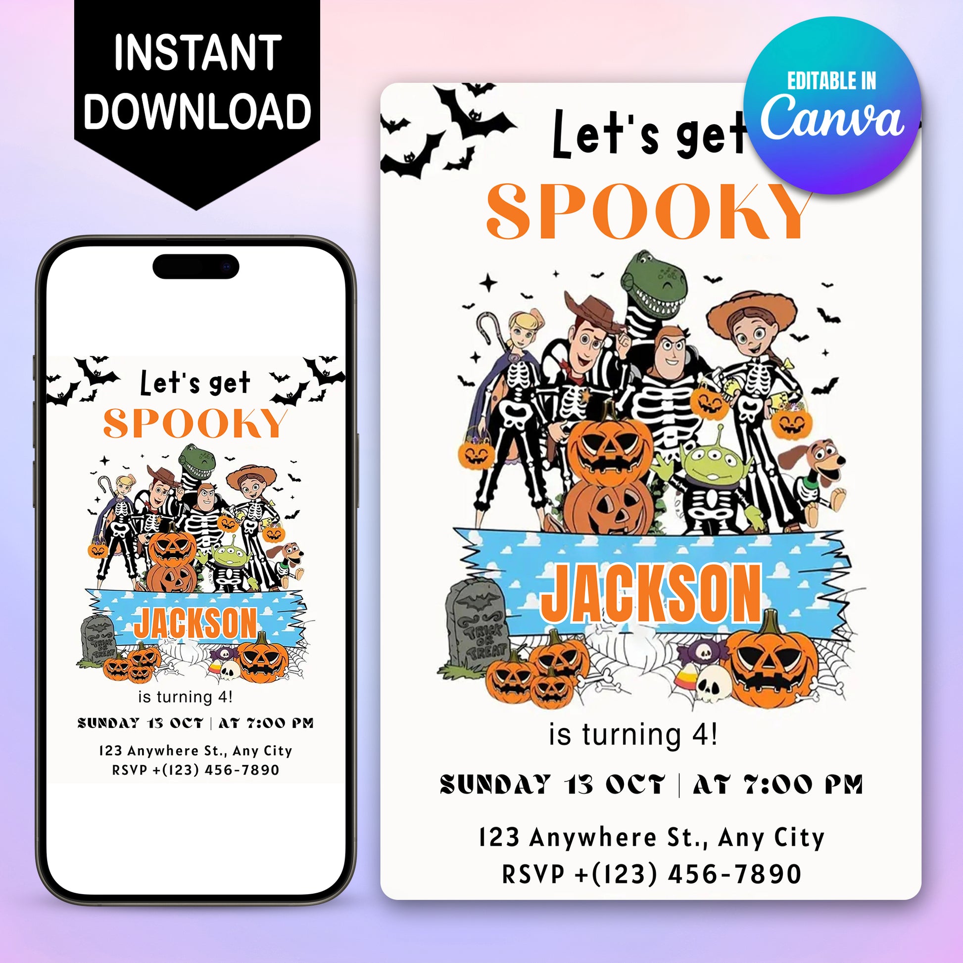 Halloween Toy Story Birthday Invitation - CreativeRino