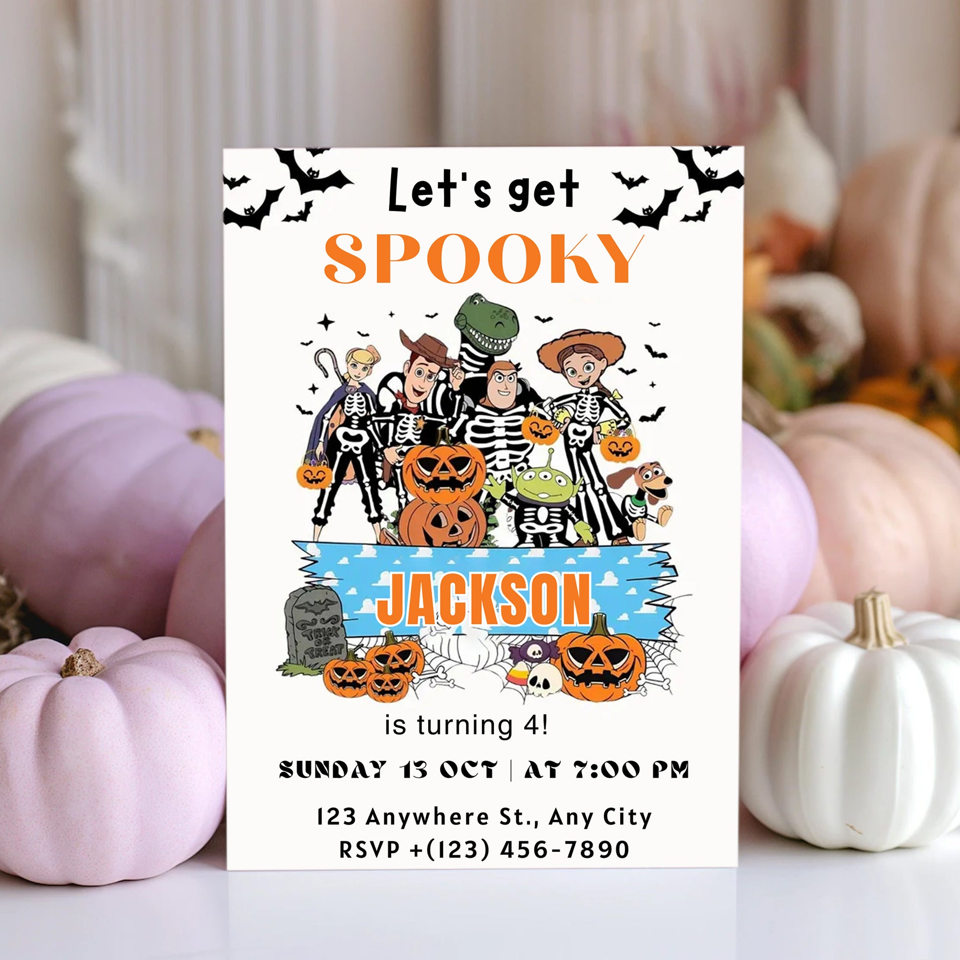 Halloween Toy Story Birthday Invitation - CreativeRino