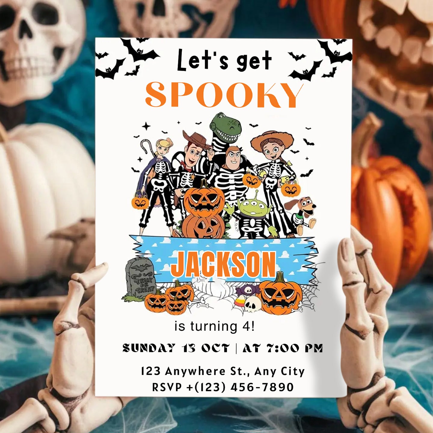 Halloween Toy Story Birthday Invitation - CreativeRino