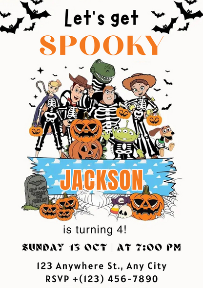 Halloween Toy Story Birthday Invitation - CreativeRino