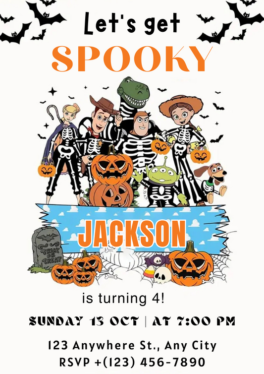 Halloween Toy Story Birthday Invitation - CreativeRino