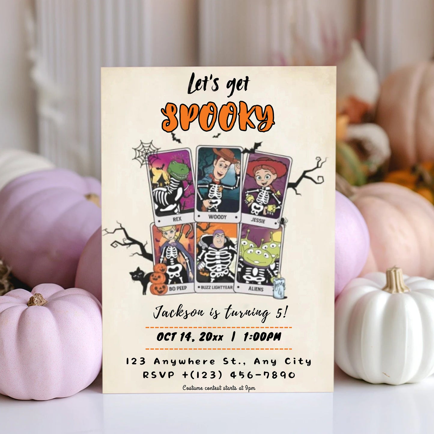 Toy Story Spooky Halloween Birthday Invitation - CreativeRino