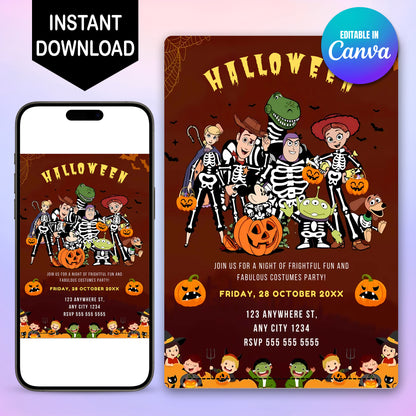 Toy Story Halloween Invitation Template - CreativeRino