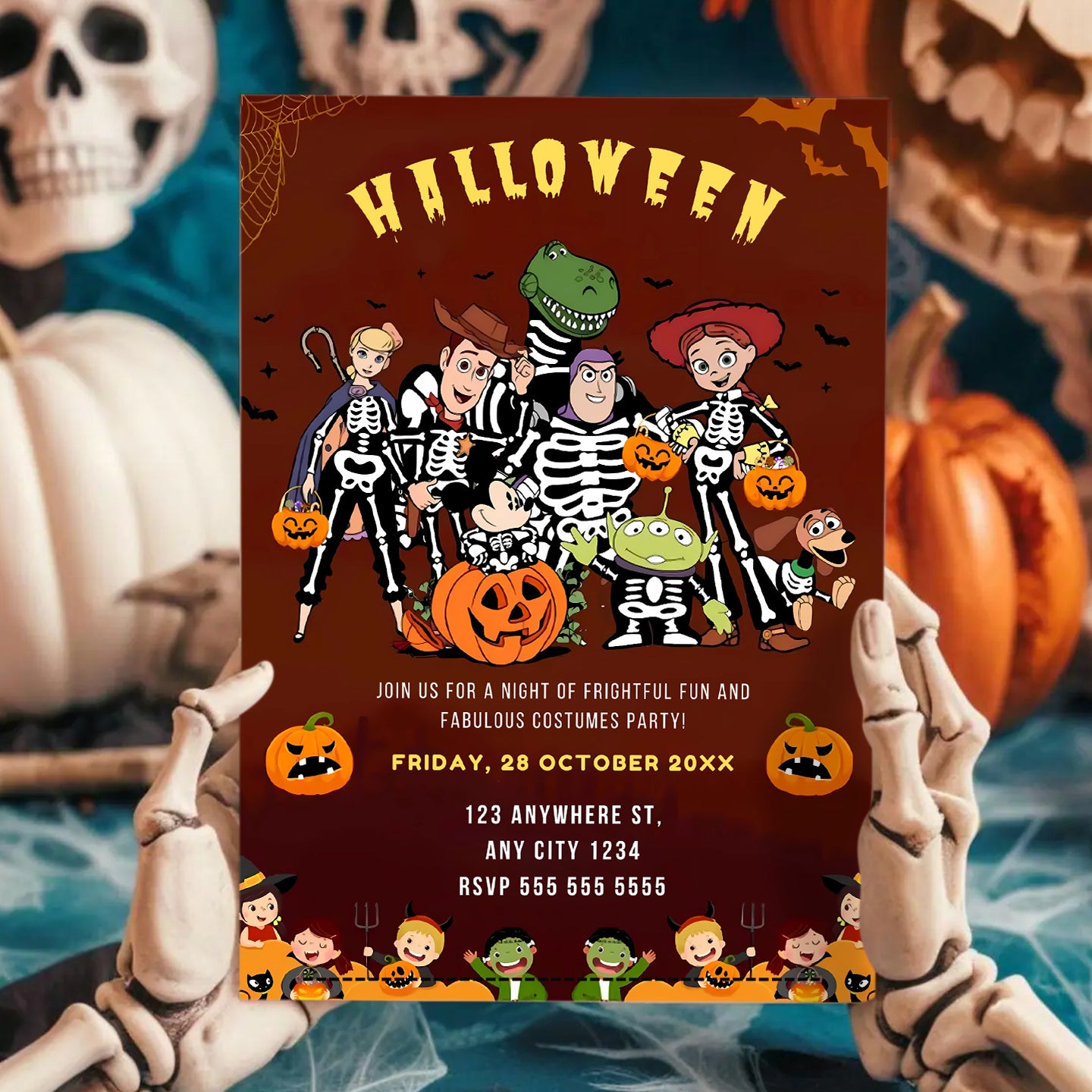 Toy Story Halloween Invitation Template - CreativeRino