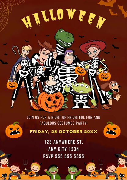 Toy Story Halloween Invitation Template - CreativeRino