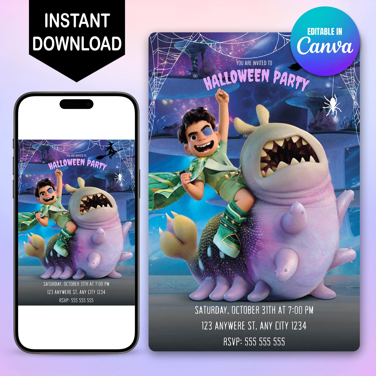Printable Elio Halloween Party Invitation - CreativeRino