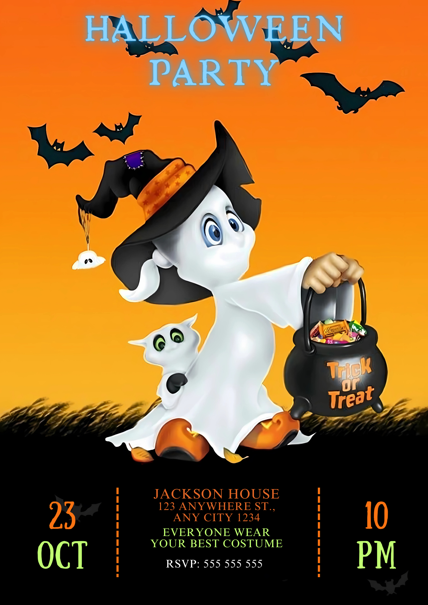 Casper Halloween Party Invitation - CreativeRino