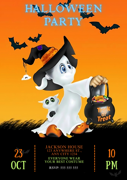 Casper Halloween Party Invitation - CreativeRino