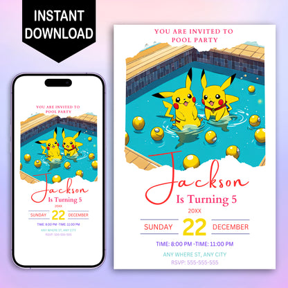 Pokemon Birthday Invitation Template - CreativeRino