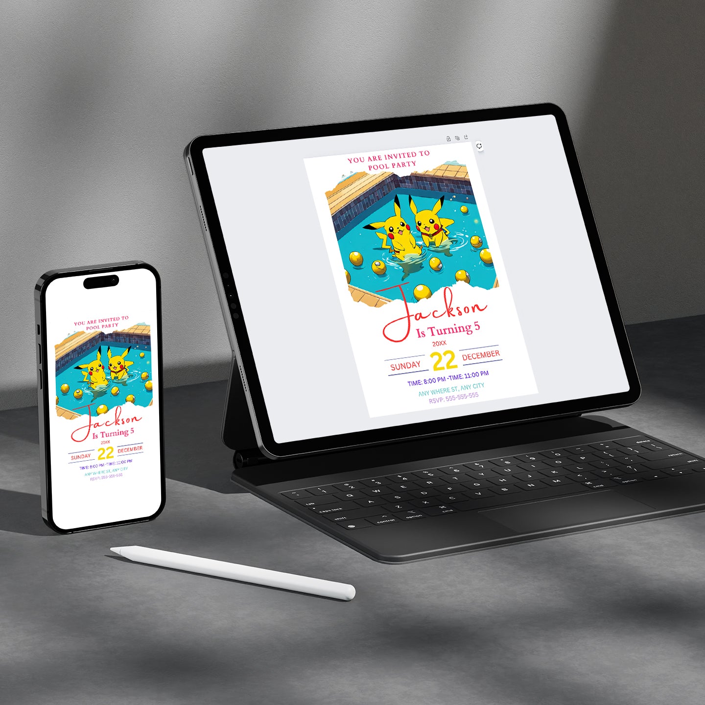 Pokemon Birthday Invitation Template - CreativeRino