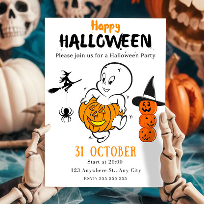 Casper Ghost Halloween Invitation - CreativeRino