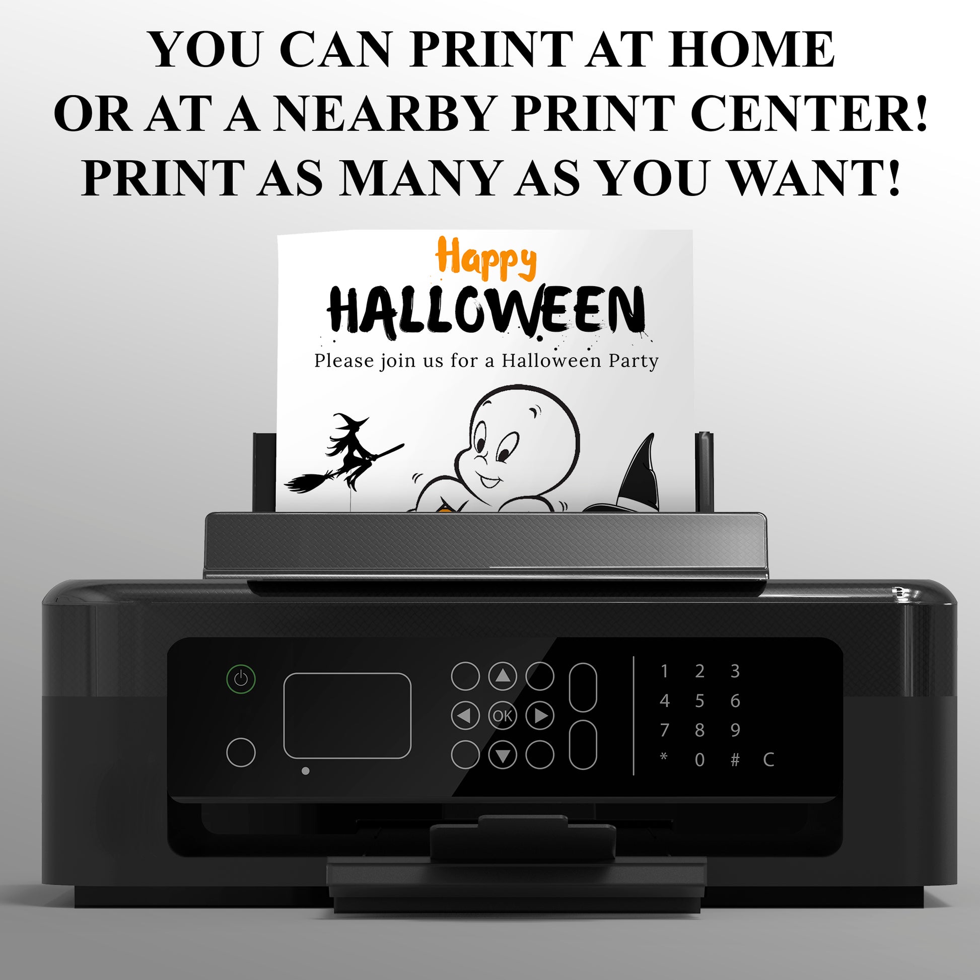 Casper Ghost Halloween Invitation - CreativeRino