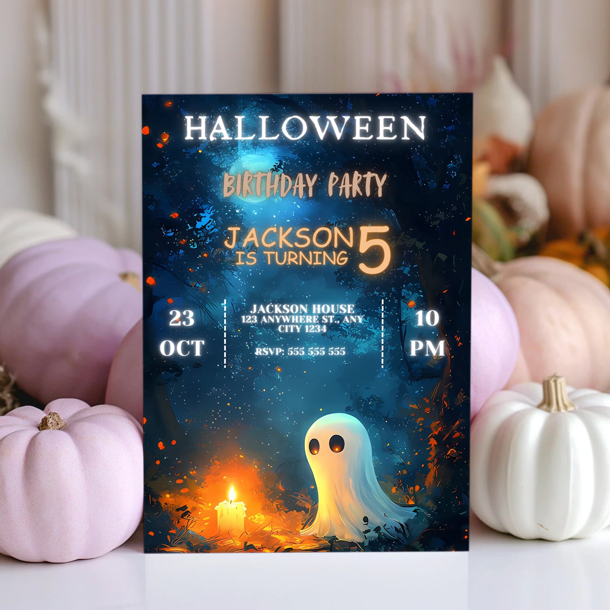 Casper Halloween Birthday Invitation - CreativeRino