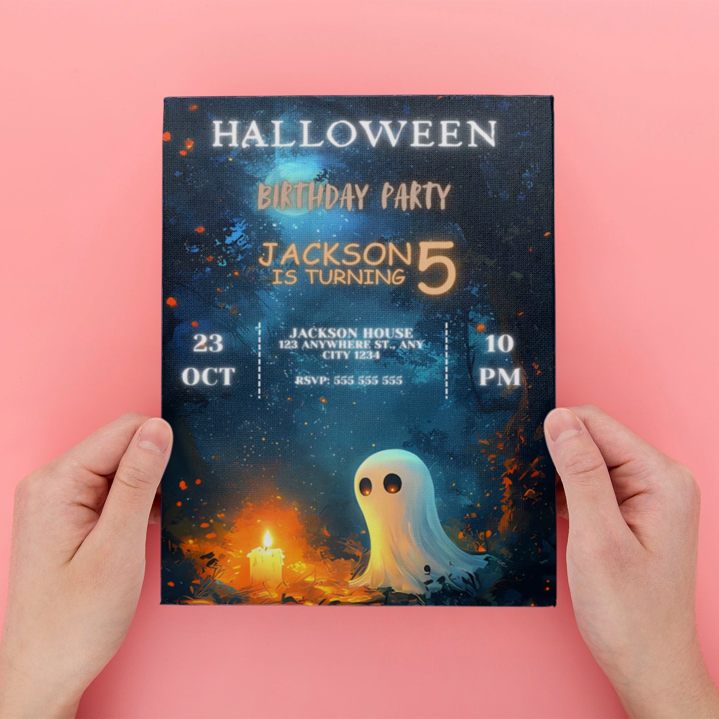 Casper Halloween Birthday Invitation - CreativeRino