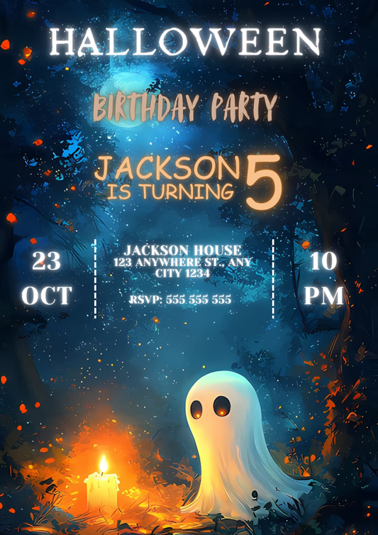 Casper Halloween Birthday Invitation - CreativeRino