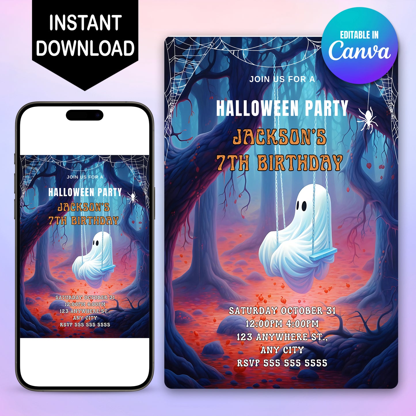 Casper Birthday Party Invitation - CreativeRino