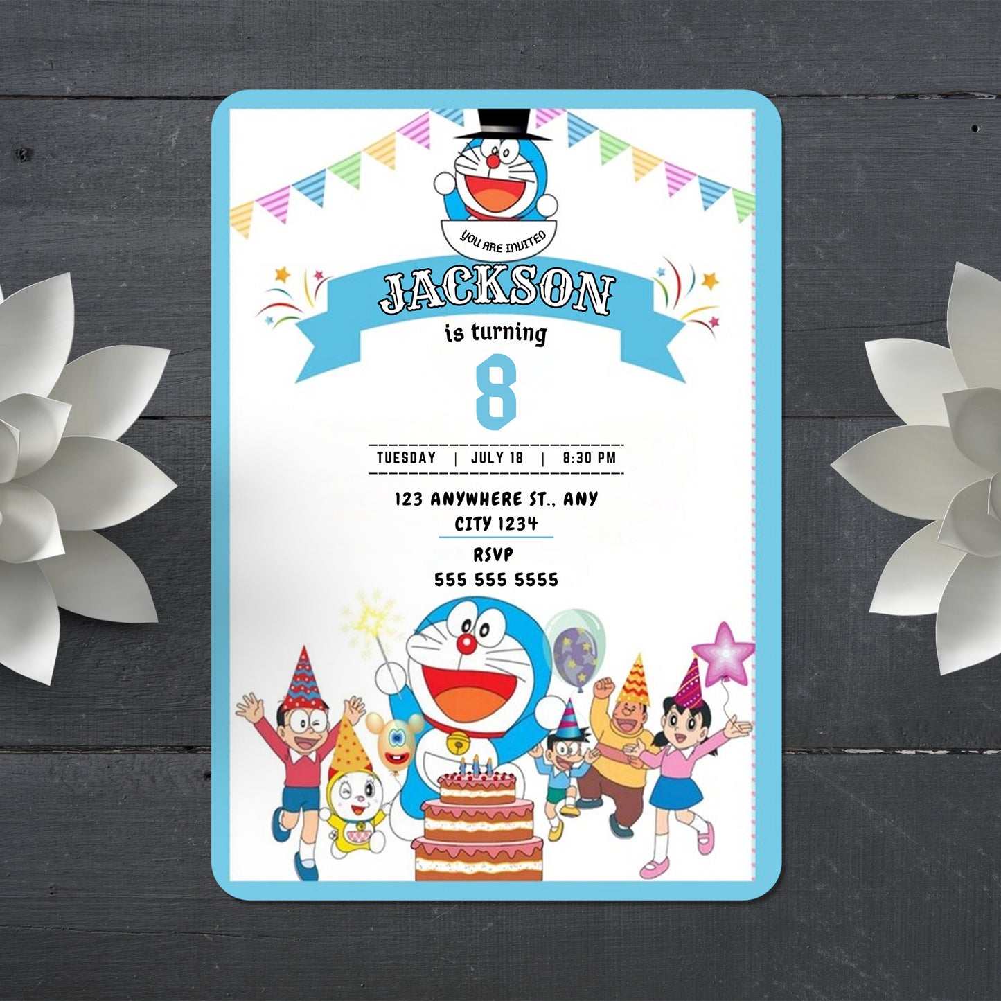 Doraemon Birthday Invitation - CreativeRino