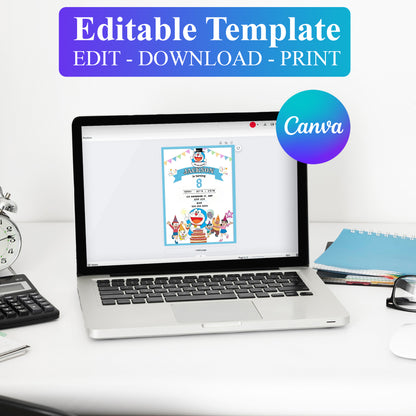 Doraemon Birthday Invitation - CreativeRino