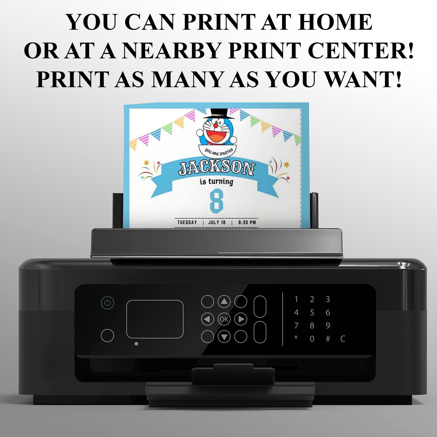 Doraemon Birthday Invitation - CreativeRino