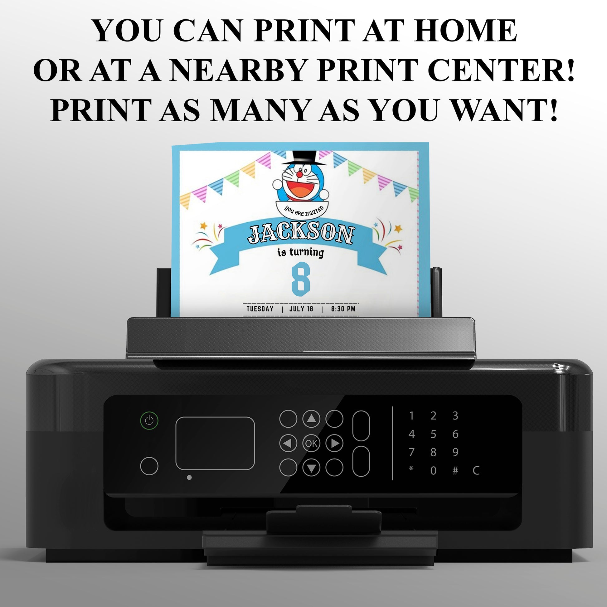 Doraemon Birthday Invitation - CreativeRino