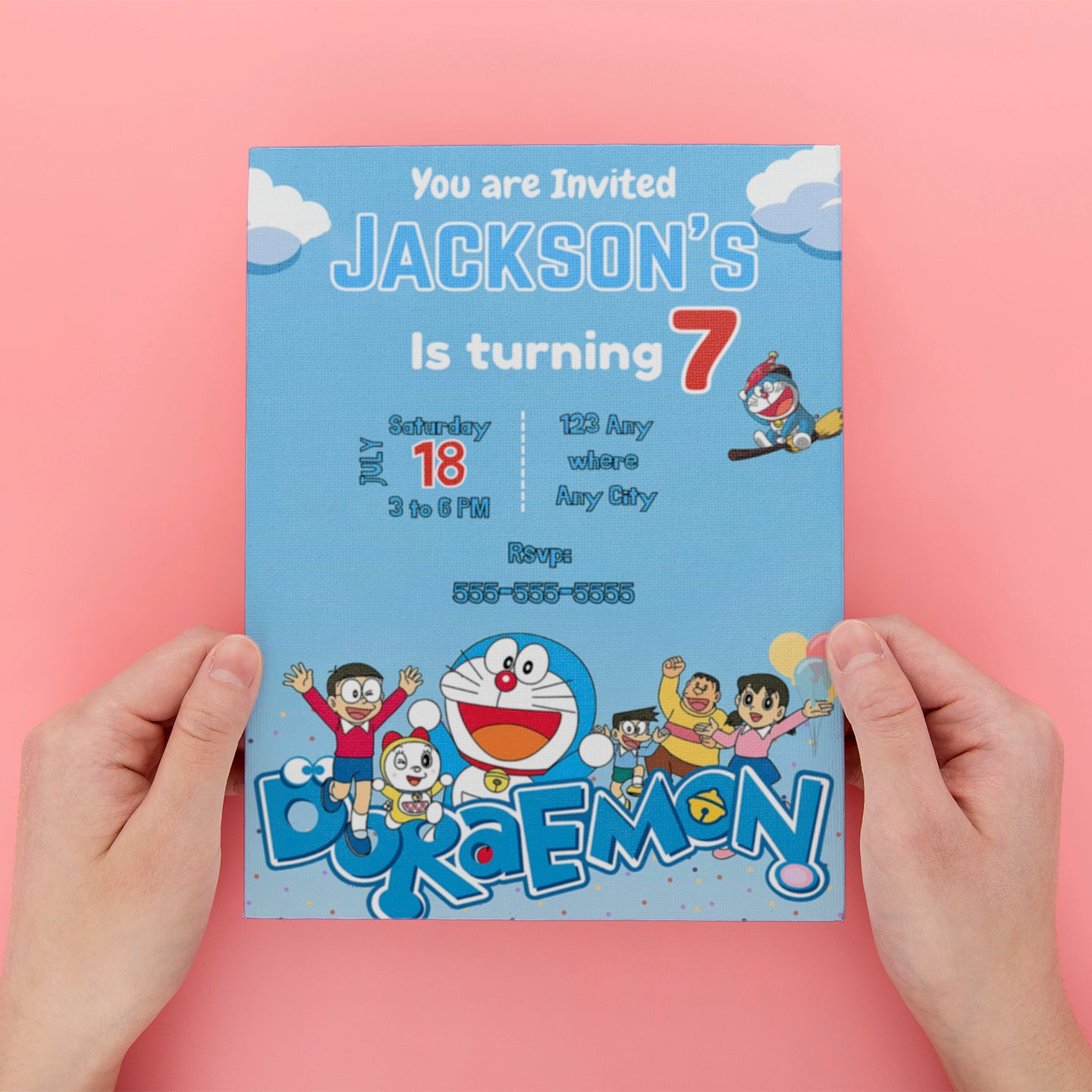 Doraemon Birthday Party Invitation - CreativeRino