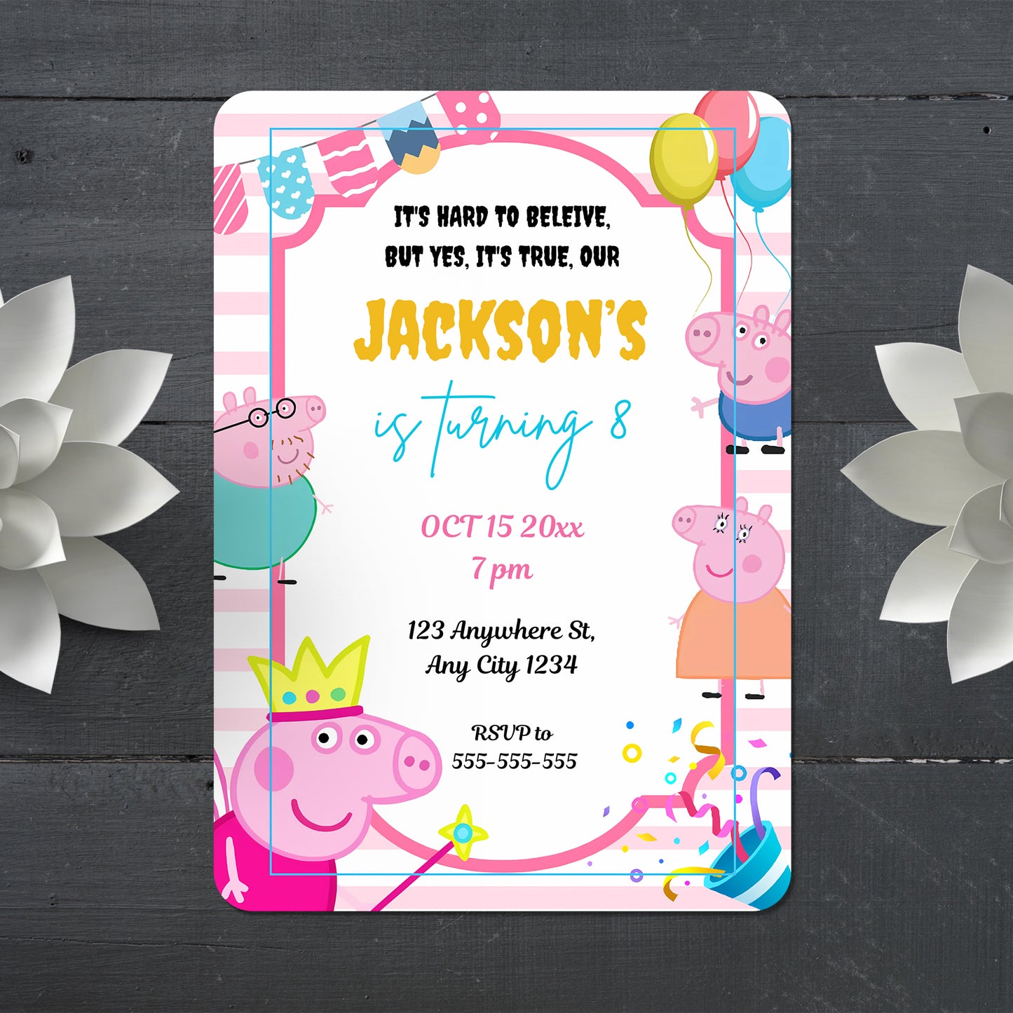 Printable Peppa Pig Birthday Invitation - CreativeRino