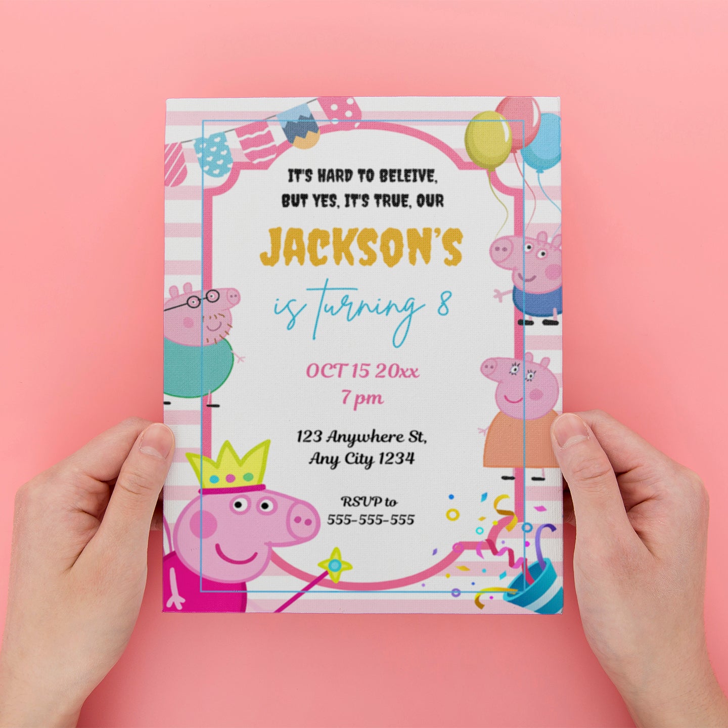 Printable Peppa Pig Birthday Invitation - CreativeRino