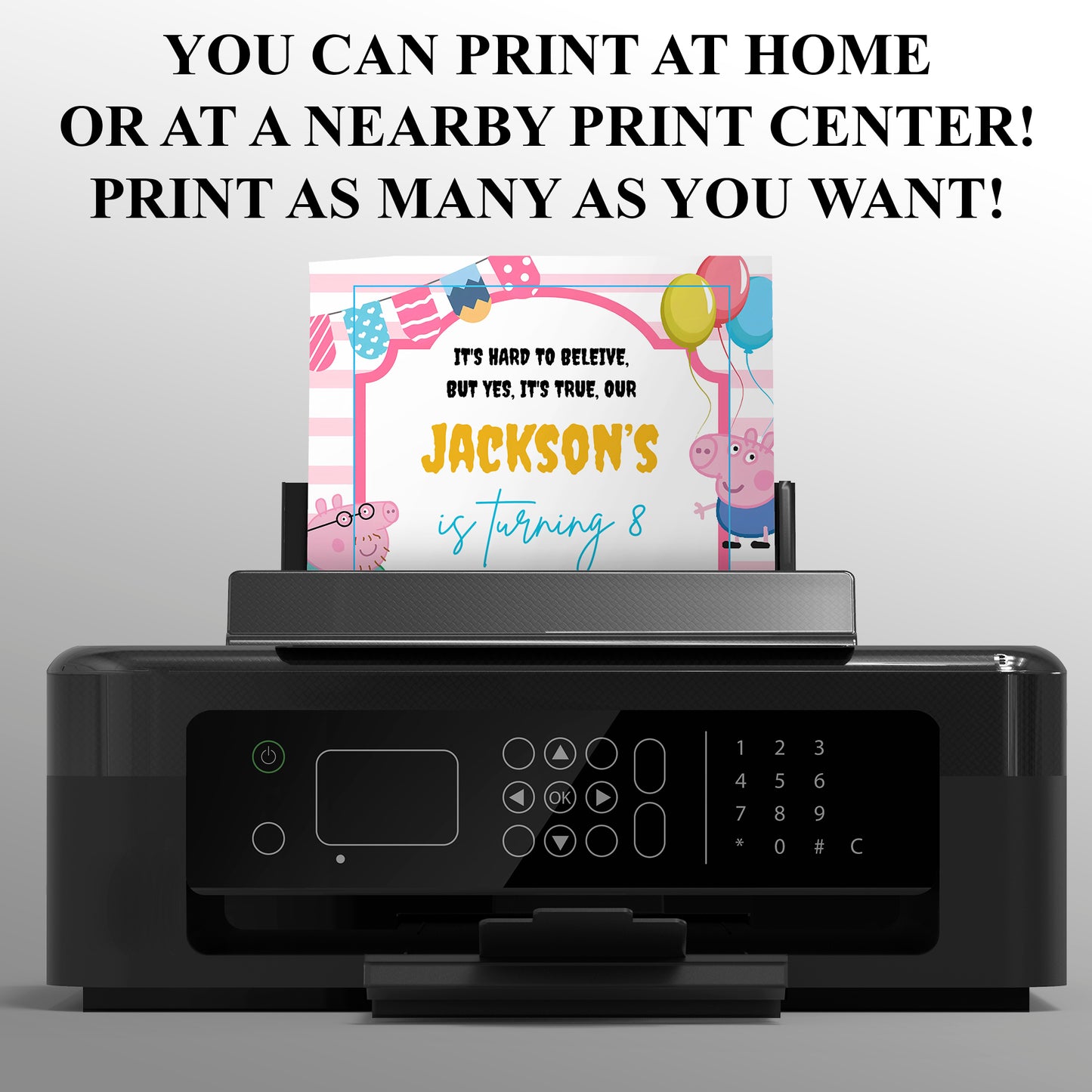 Printable Peppa Pig Birthday Invitation - CreativeRino