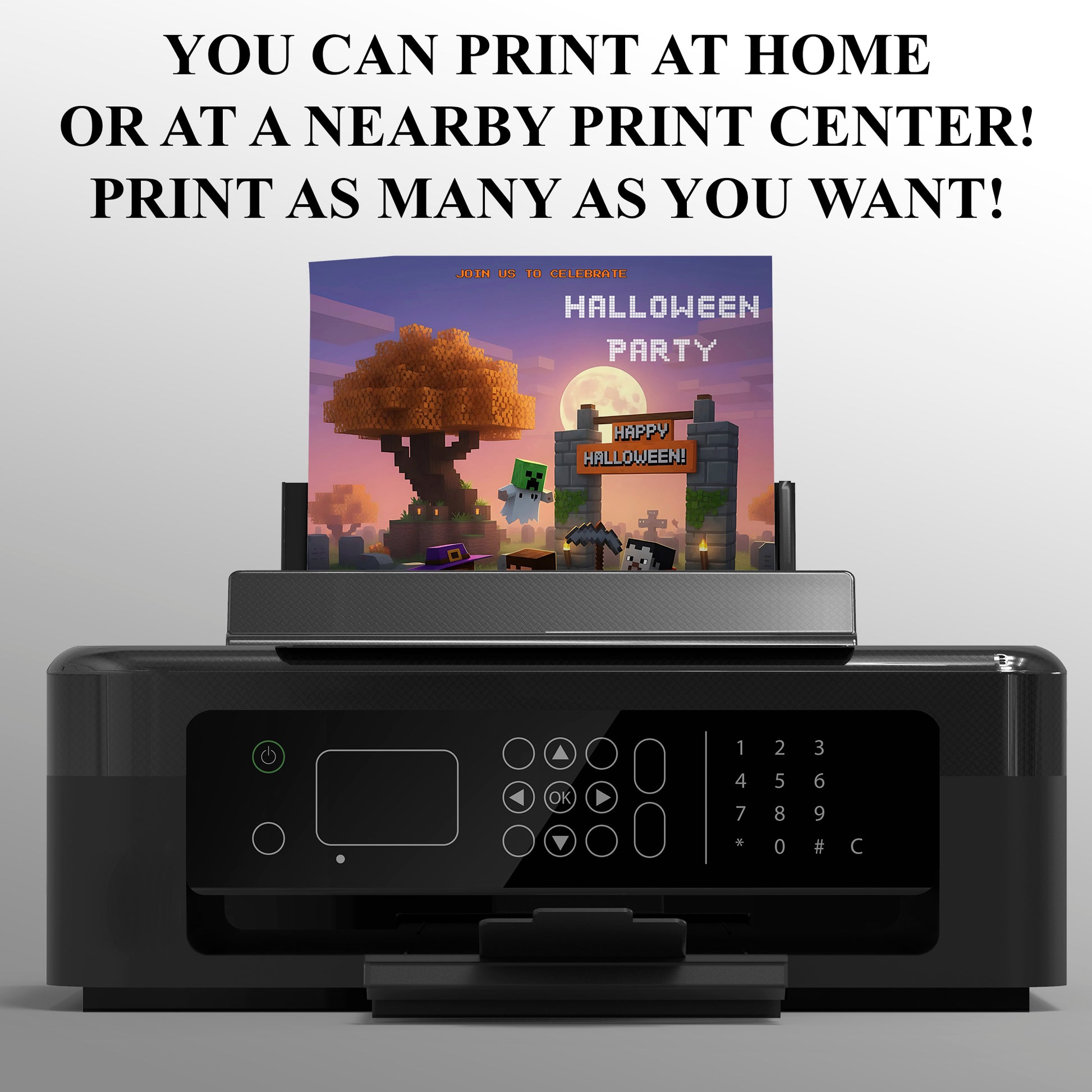 Minecraft Spooky Block Party Invitation - CreativeRino