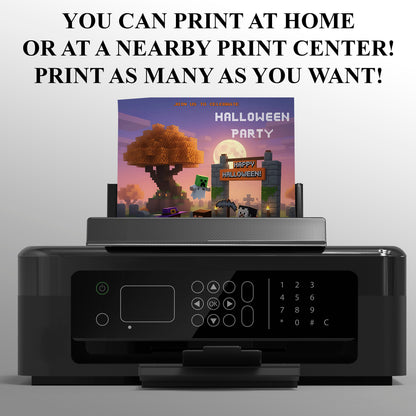 Minecraft Spooky Block Party Invitation - CreativeRino