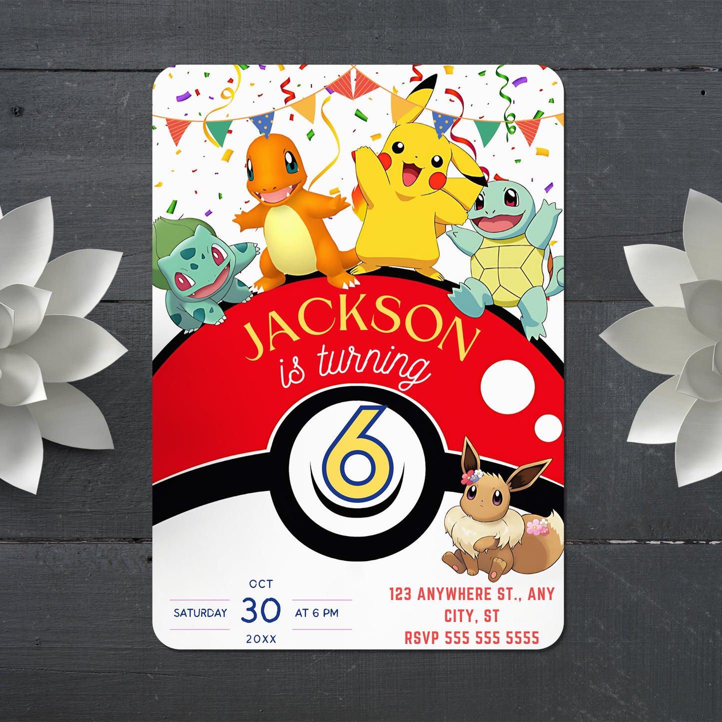Pokemon Birthday Invitation Template - CreativeRino