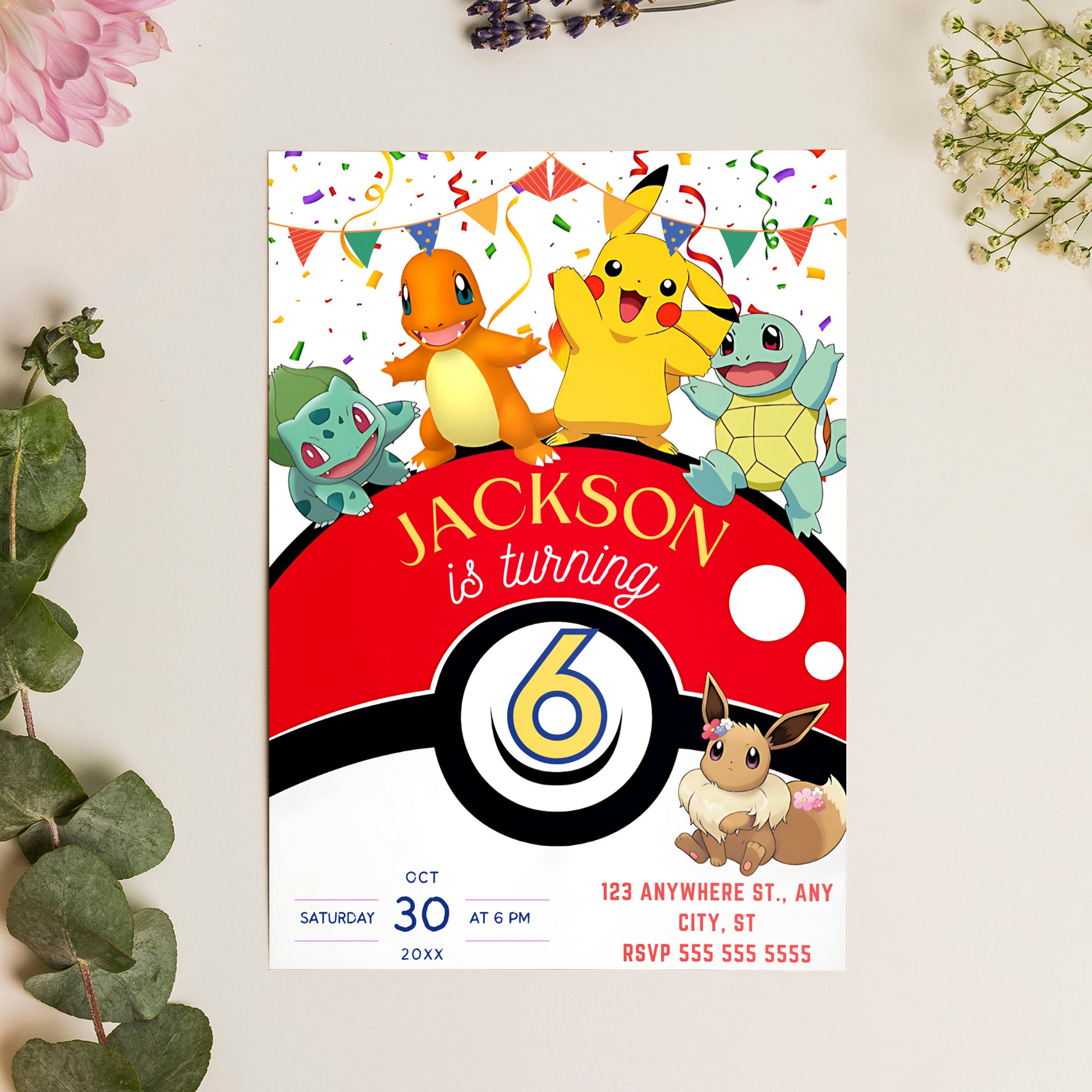 Pokemon Birthday Invitation Template - CreativeRino