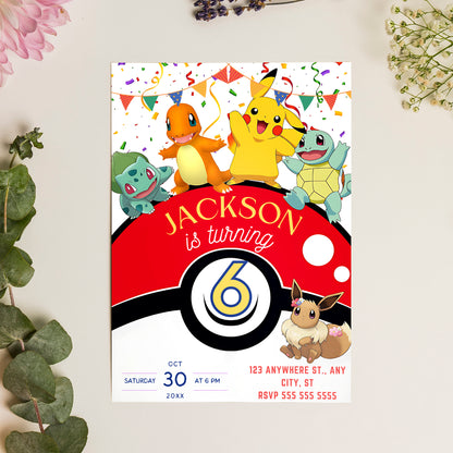 Pokemon Birthday Invitation Template - CreativeRino