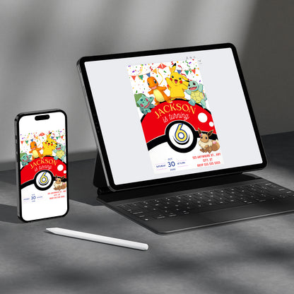 Pokemon Birthday Invitation Template - CreativeRino