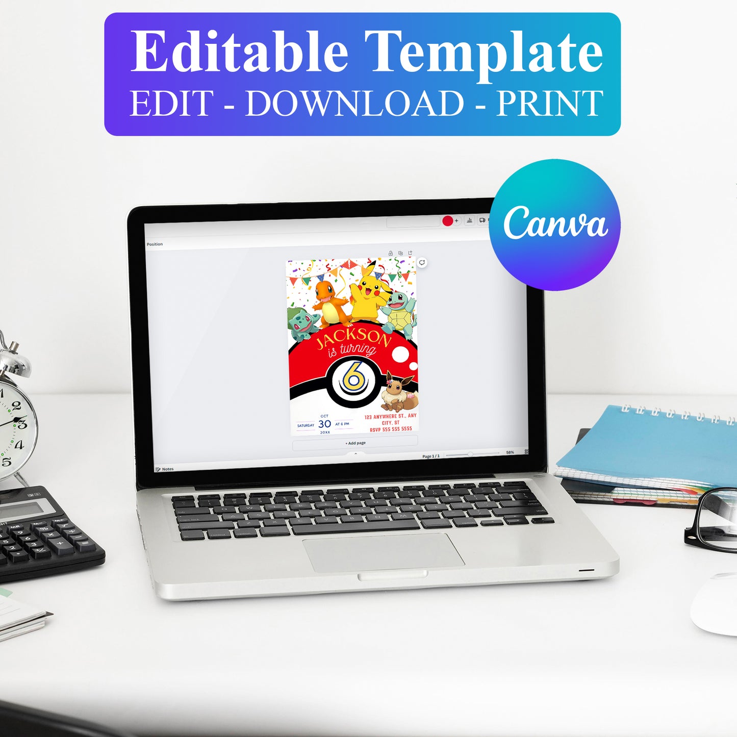 Pokemon Birthday Invitation Template - CreativeRino