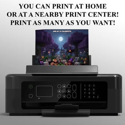 Printable Minecrafter Halloween Party Invite - CreativeRino