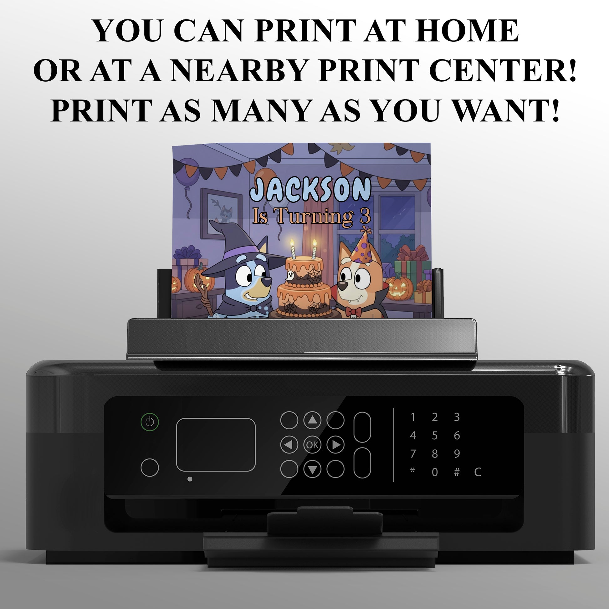 Bingo and Bluey Birthday Invitation - CreativeRino