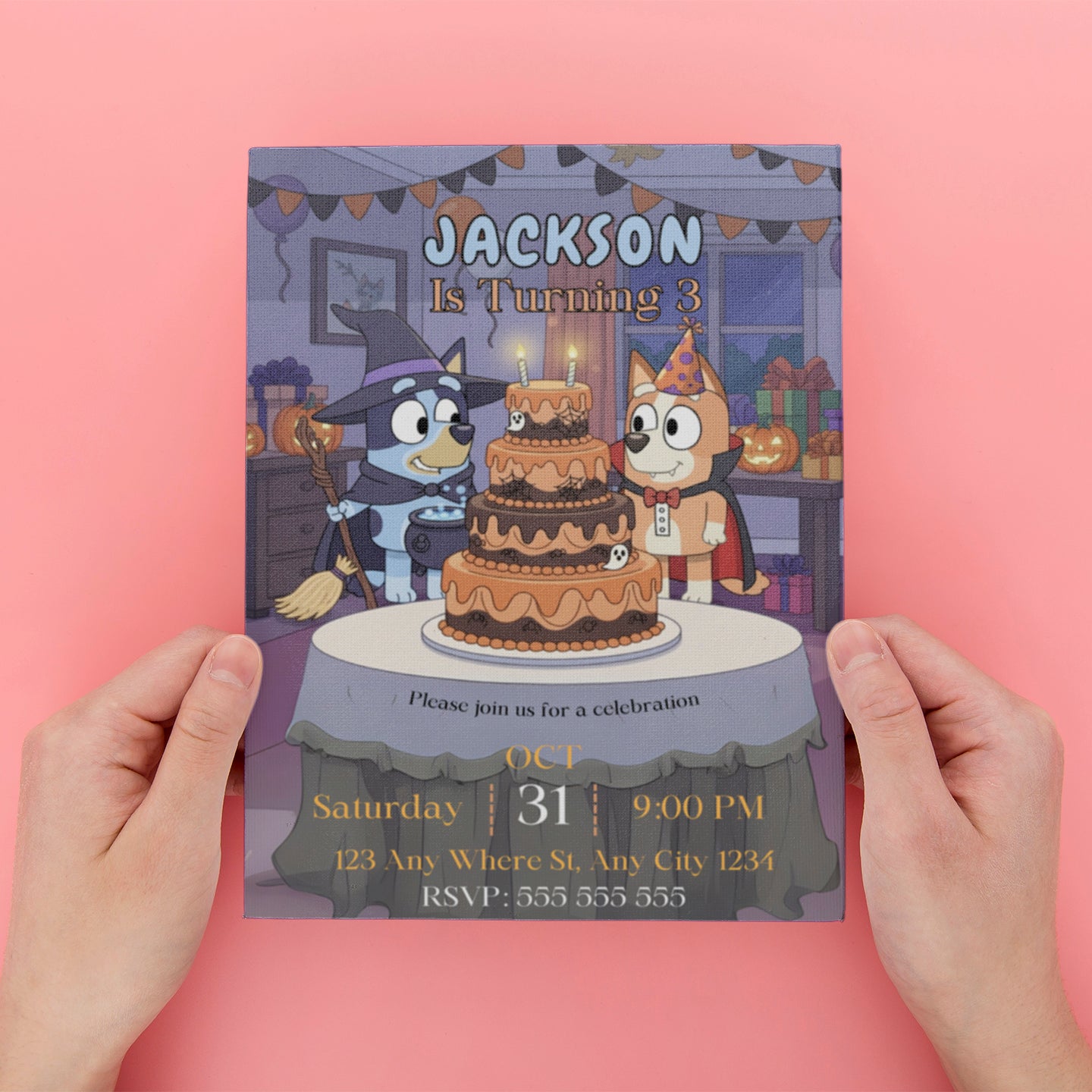 Bingo and Bluey Birthday Invitation - CreativeRino